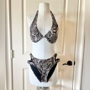 Snake print bikini by attention Swimwear small